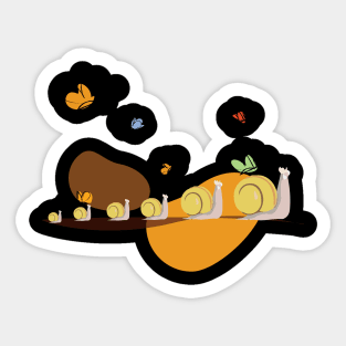 Snails in a row Sticker